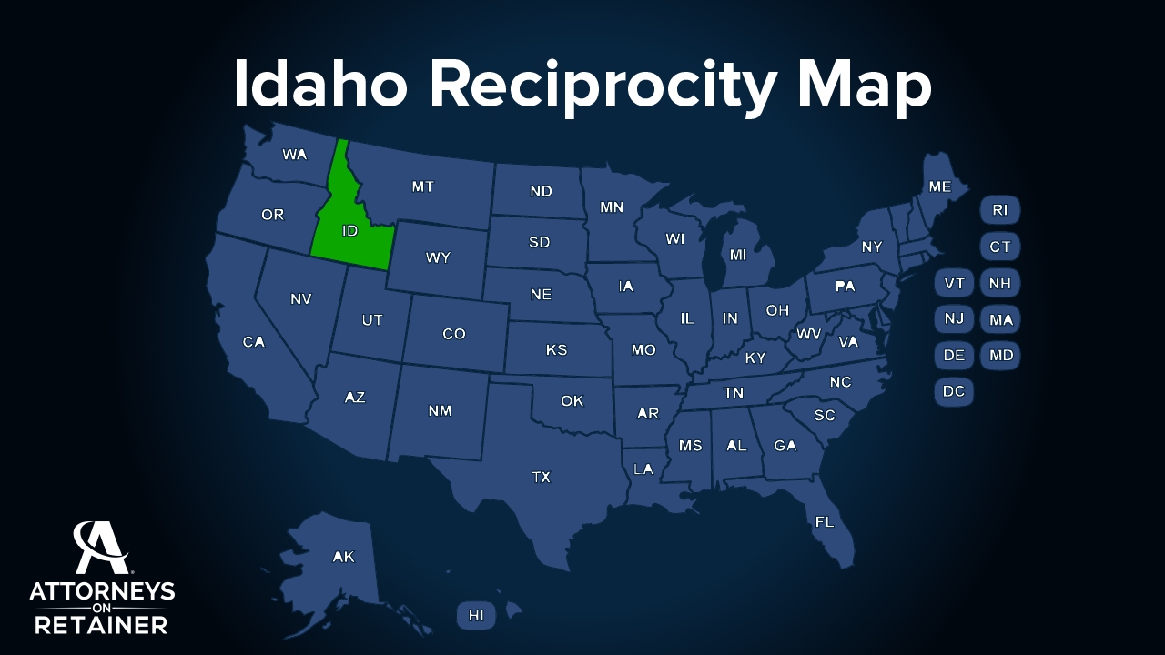 Idaho Reciprocity Map