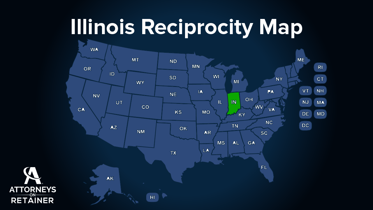Indiana Reciprocity Map